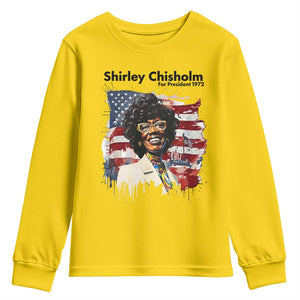 Shirley Chisholm For President 1972 With American Flag Youth Sweatshirt TS12 Daisy Print Your Wear