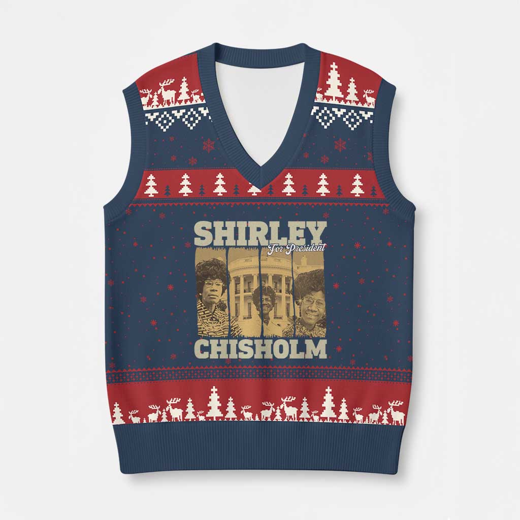 Shirley Chisholm For President V-Neck Knit Sweater Vest Historic Women Leader TS12 Navy Red Print Your Wear