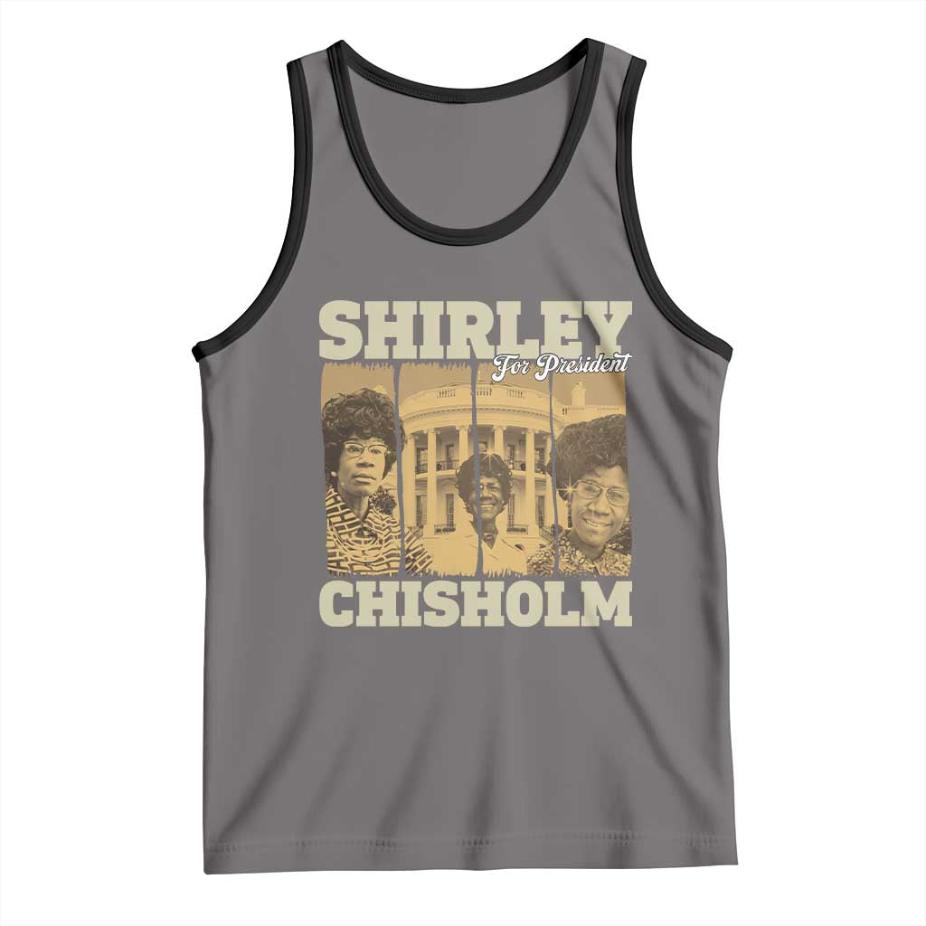 Shirley Chisholm For President Tank Top Historic Women Leader TS12 Deep Heather Black Print Your Wear