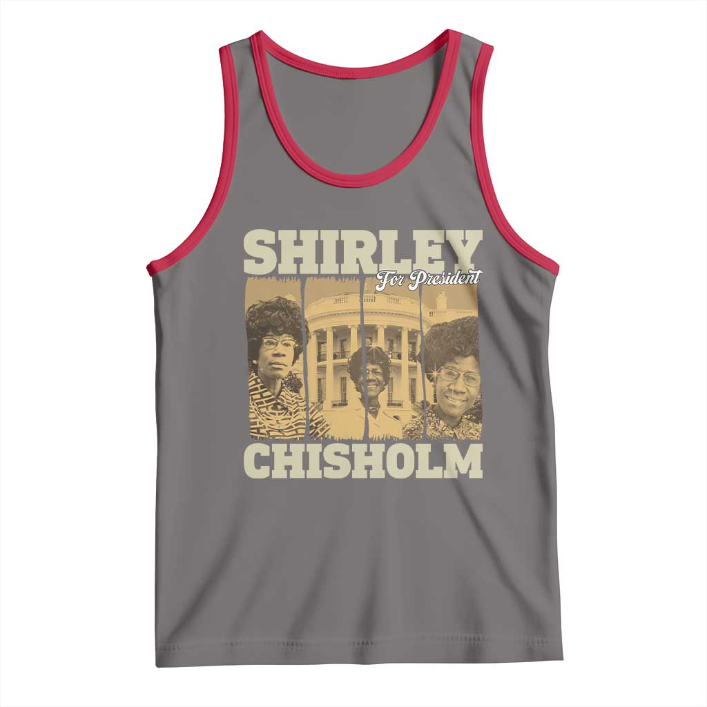 Shirley Chisholm For President Tank Top Historic Women Leader TS12 Deep Heather Red Print Your Wear