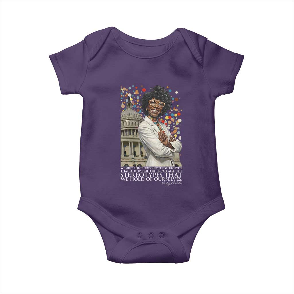 Shirley Chisholm Civil Rights Leader Quote Baby Onesie Reject Stereotype TS12 Purple Print Your Wear
