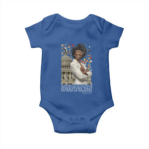Shirley Chisholm Civil Rights Leader Quote Baby Onesie Reject Stereotype TS12 Royal Blue Print Your Wear