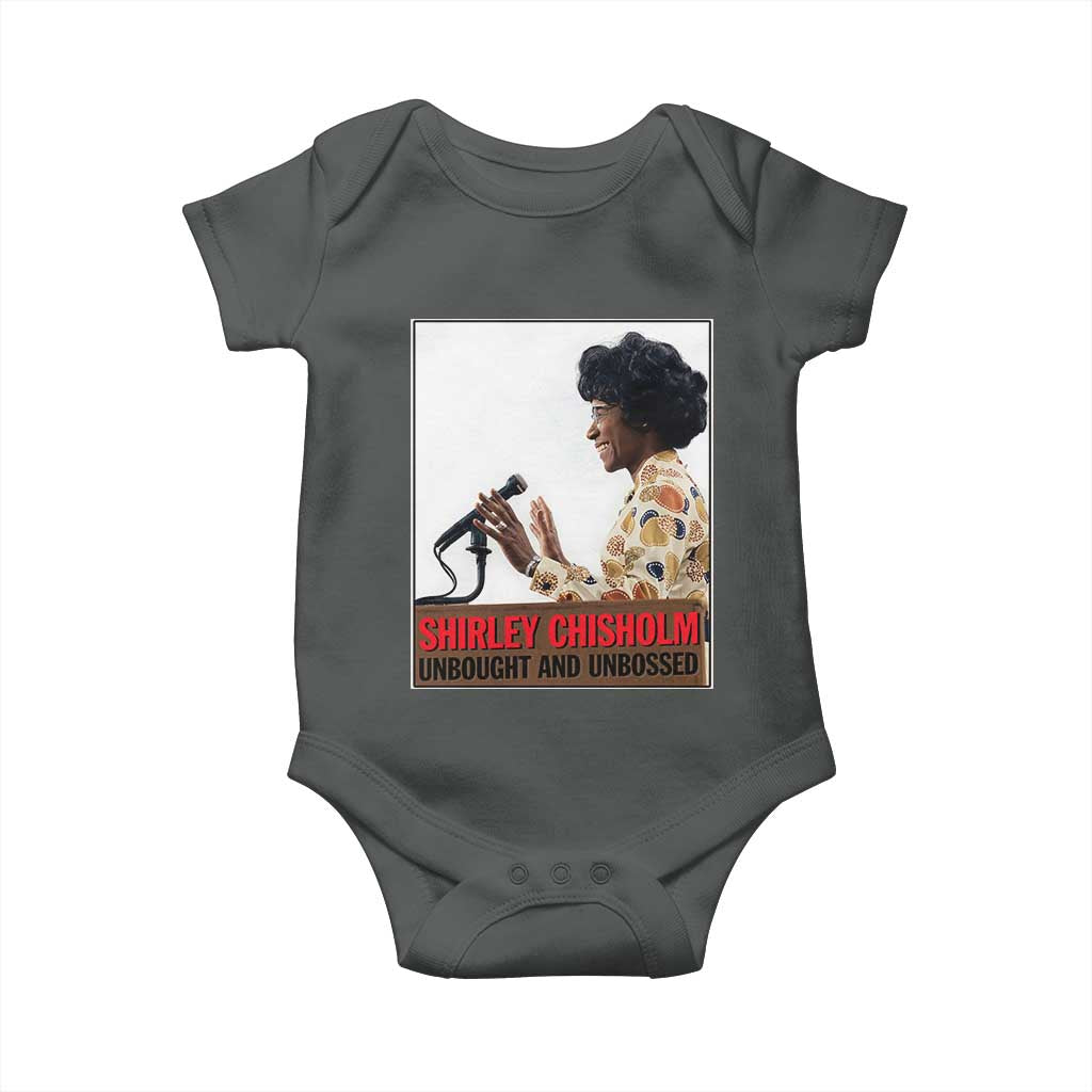 Shirley Chisholm Feminist Empowerment Baby Onesie Unbought And Unbossed TS12 Dark Heather Print Your Wear