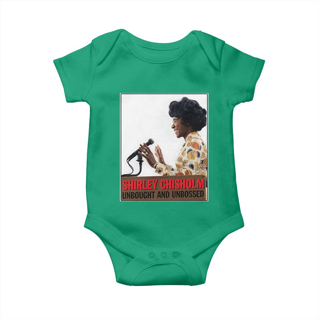 Shirley Chisholm Feminist Empowerment Baby Onesie Unbought And Unbossed TS12 Irish Green Print Your Wear