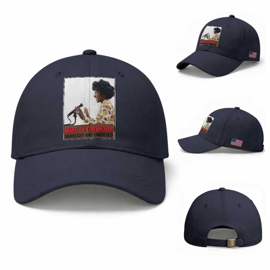 Shirley Chisholm Feminist Empowerment Baseball Cap Unbought And Unbossed TS12 Baseball Cap Universal Fit Navy Print Your Wear