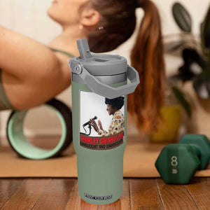 Shirley Chisholm Feminist Empowerment Flip Straw Tumbler Unbought And Unbossed TS12 One Size: 30 oz Moss Green Print Your Wear