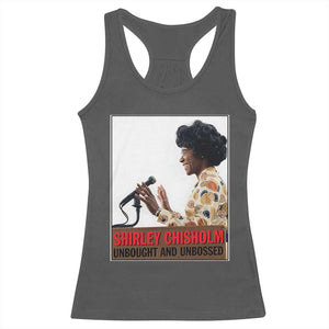 Shirley Chisholm Feminist Empowerment Racerback Tank Top Unbought And Unbossed TS12 Dark Heather Print Your Wear