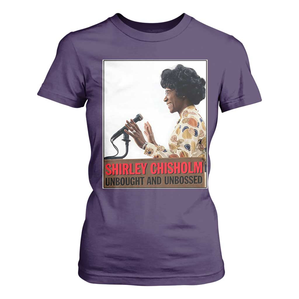 Shirley Chisholm Feminist Empowerment T Shirt For Women Unbought And Unbossed TS12 Purple Print Your Wear