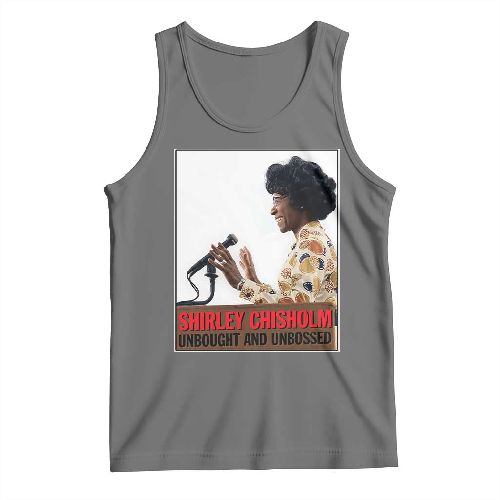 Shirley Chisholm Feminist Empowerment Tank Top Unbought And Unbossed TS12 Black Heather Print Your Wear