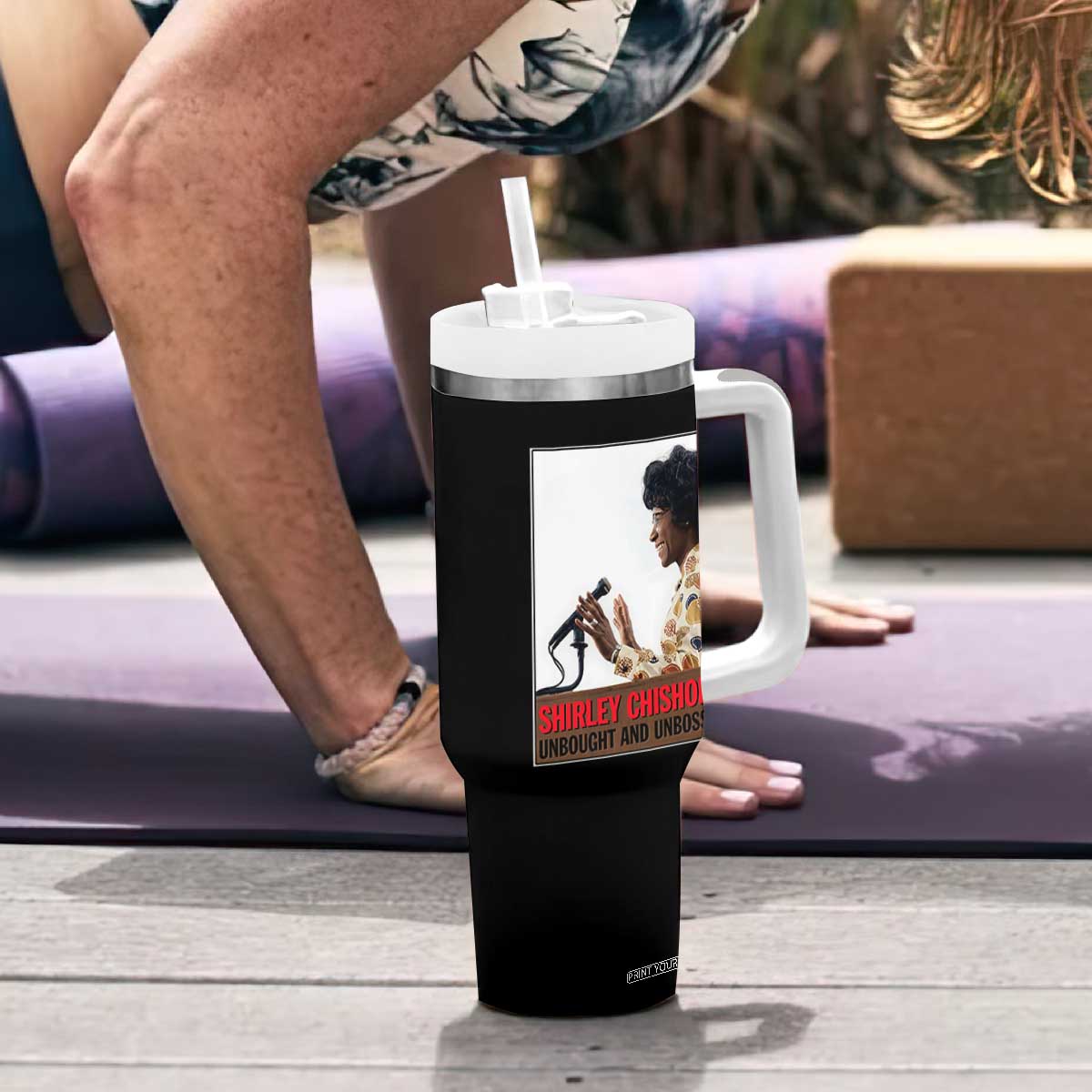 Shirley Chisholm Feminist Empowerment Tumbler With Handle Unbought And Unbossed TS12 Print Your Wear