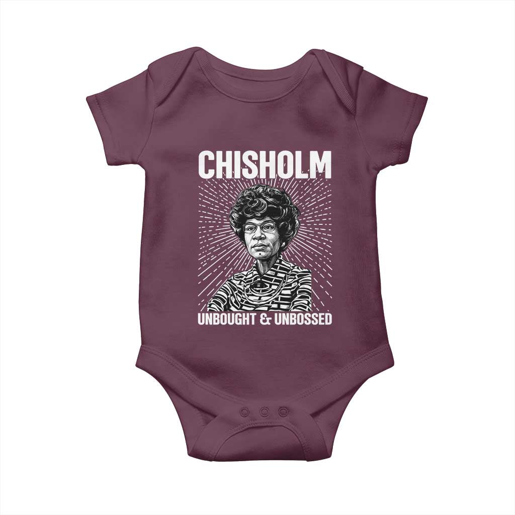 Shirley Chisholm Unbought And Unbossed Feminist Baby Onesie TS12 Maroon Print Your Wear