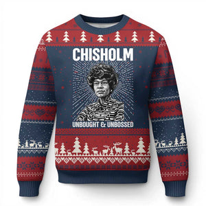 Shirley Chisholm Unbought And Unbossed Feminist Ugly Christmas Sweater TS12 Navy Red Print Your Wear