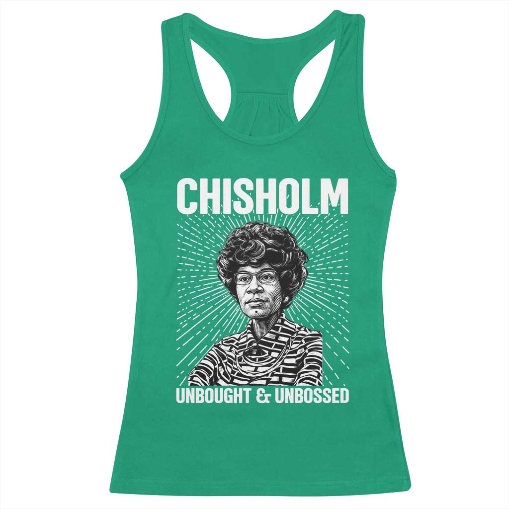 Shirley Chisholm Unbought And Unbossed Feminist Racerback Tank Top TS12 Irish Green Print Your Wear
