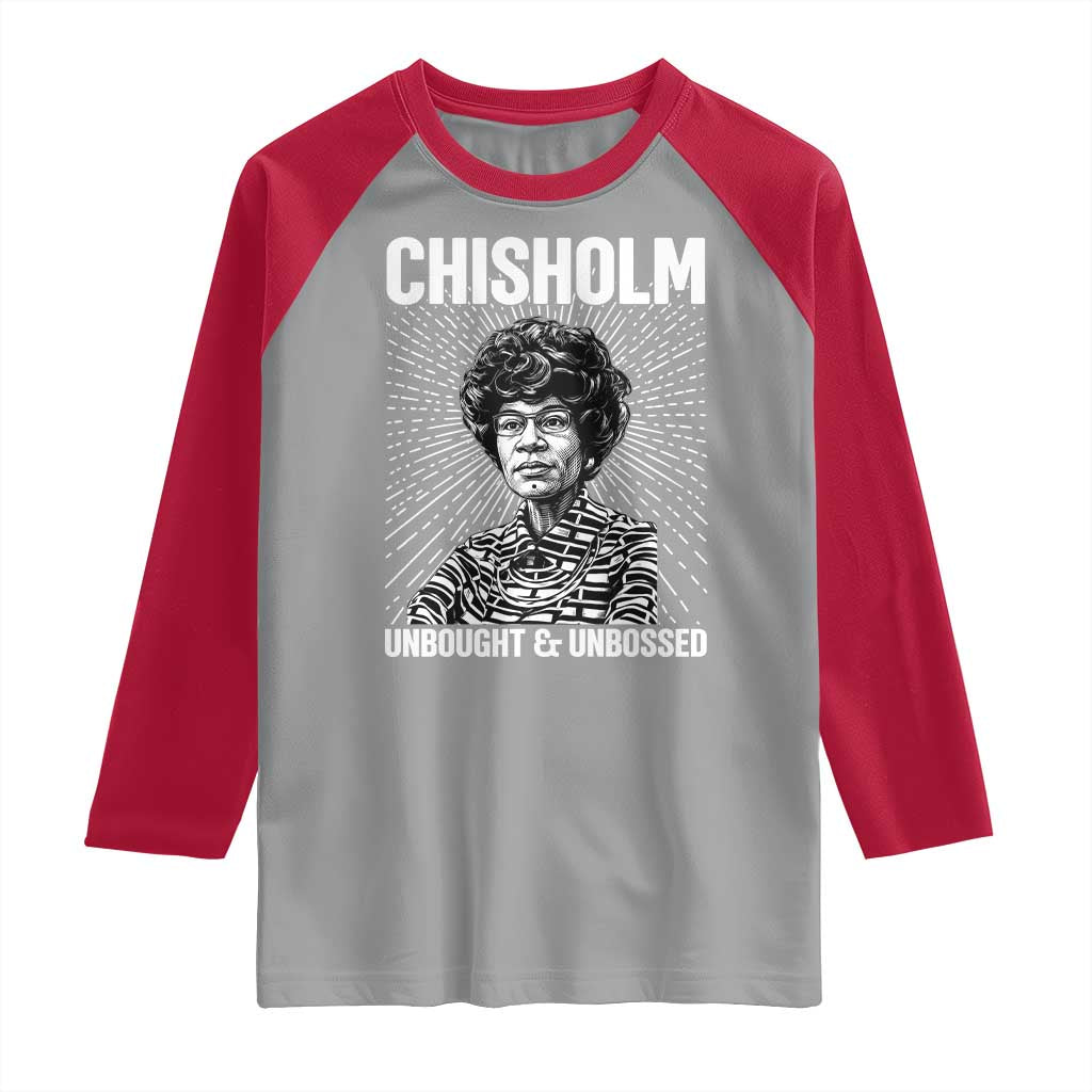 Shirley Chisholm Unbought And Unbossed Feminist Raglan Shirt TS12 Sport Gray Red Print Your Wear