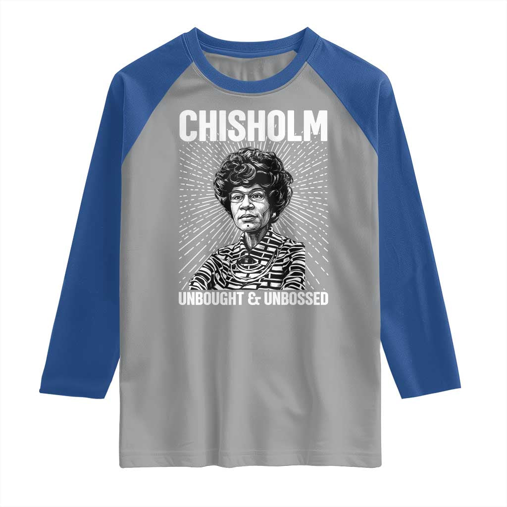 Shirley Chisholm Unbought And Unbossed Feminist Raglan Shirt TS12 Sport Gray Royal Print Your Wear