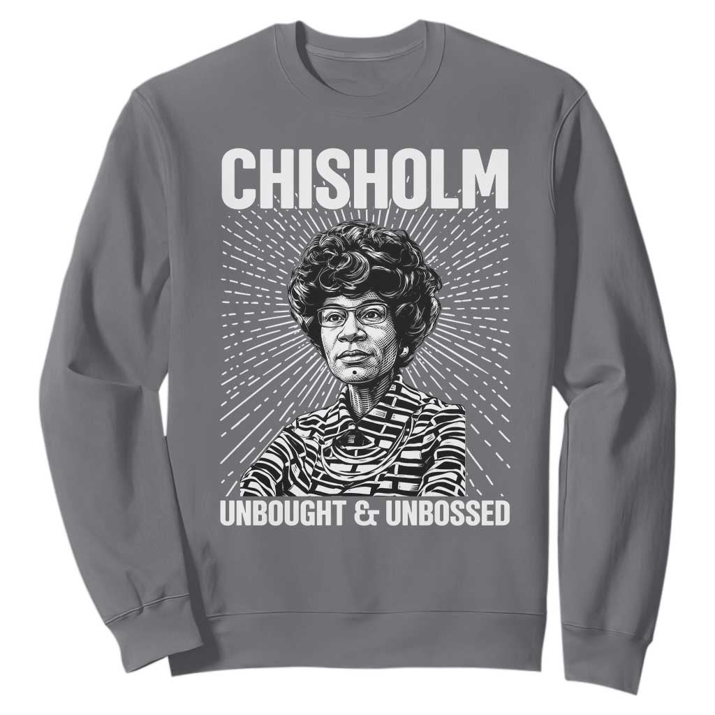 Shirley Chisholm Unbought And Unbossed Feminist Sweatshirt TS12 Charcoal Print Your Wear
