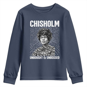 Shirley Chisholm Unbought And Unbossed Feminist Youth Sweatshirt TS12 Navy Print Your Wear