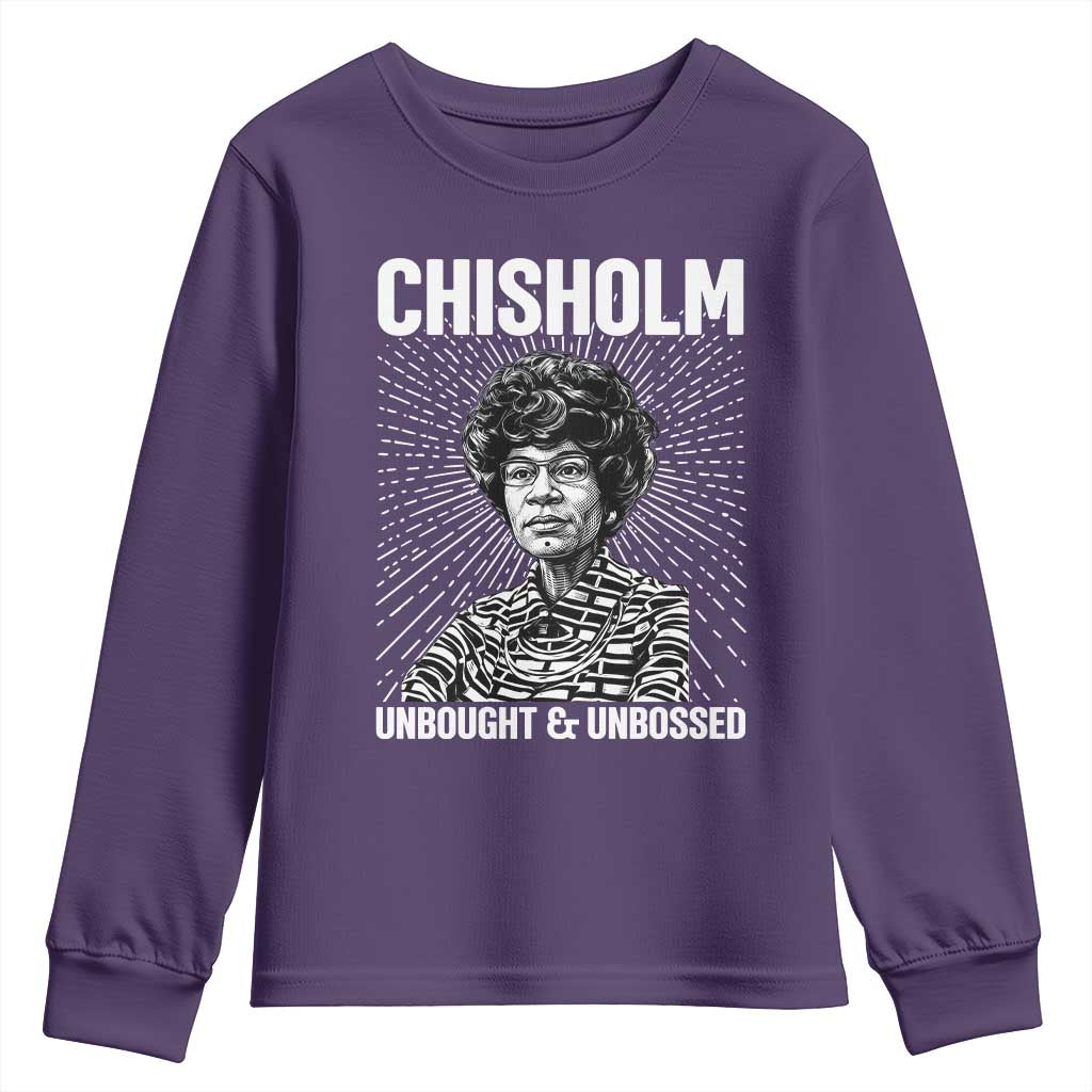 Shirley Chisholm Unbought And Unbossed Feminist Youth Sweatshirt TS12 Purple Print Your Wear