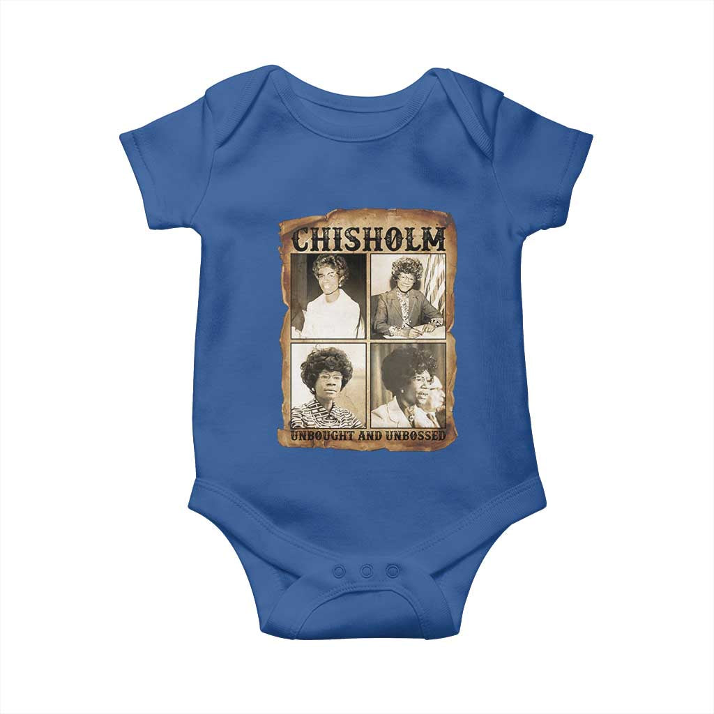 Vintage Shirley Chisholm Unbought And Unbossed Baby Onesie Womens History Month TS12 Royal Blue Print Your Wear