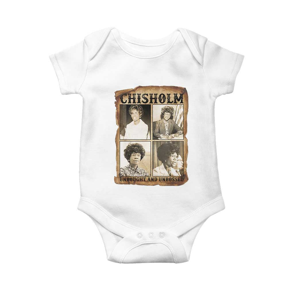 Vintage Shirley Chisholm Unbought And Unbossed Baby Onesie Womens History Month TS12 White Print Your Wear