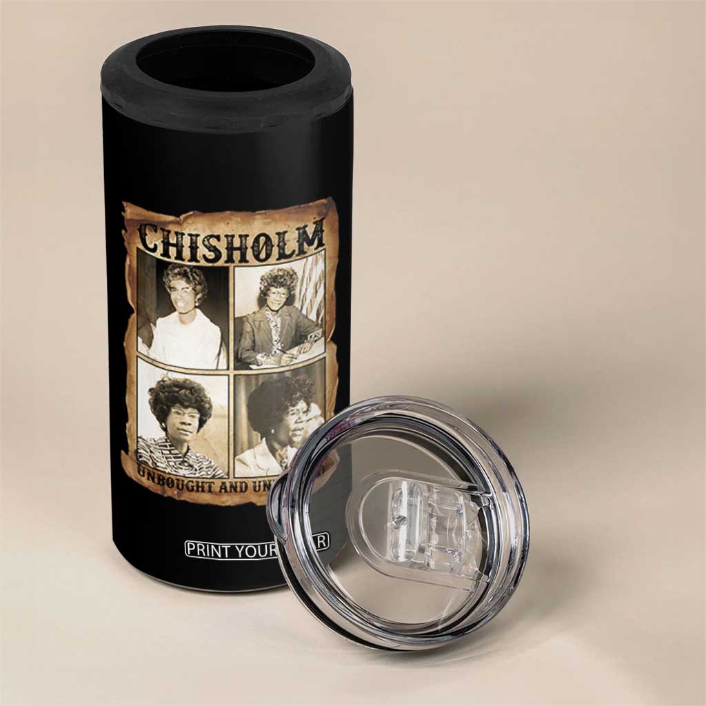 Vintage Shirley Chisholm Unbought And Unbossed 4 in 1 Can Cooler Tumbler Womens History Month TS12 Print Your Wear
