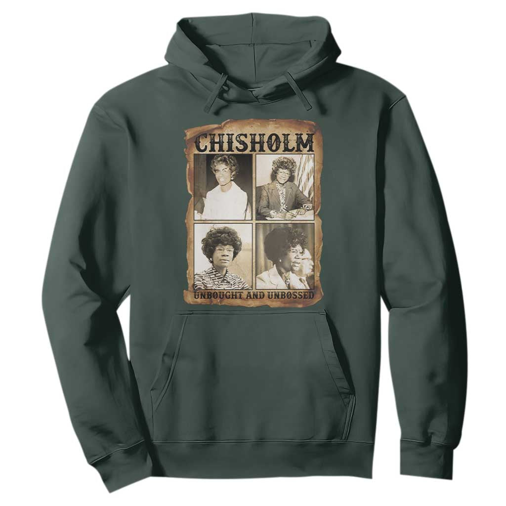 Vintage Shirley Chisholm Unbought And Unbossed Hoodie Womens History Month TS12 Dark Forest Green Print Your Wear