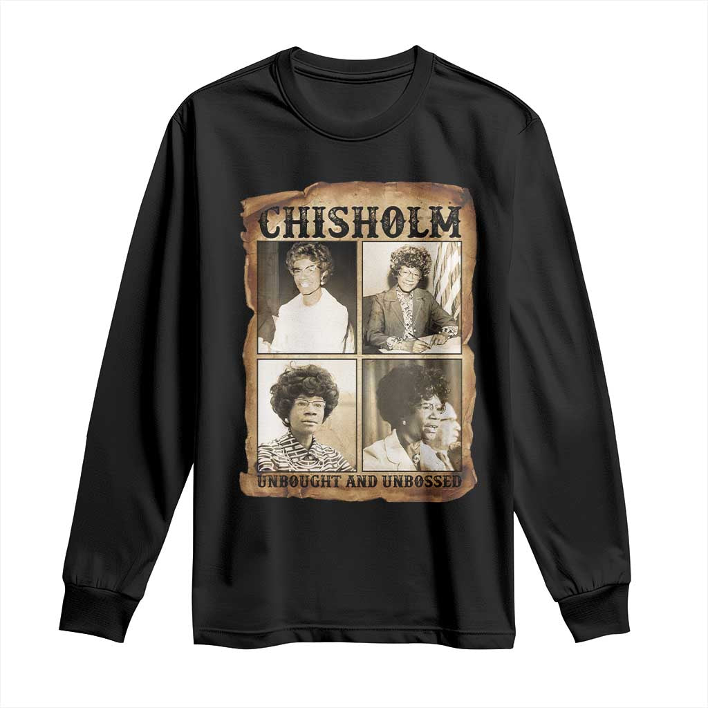 Vintage Shirley Chisholm Unbought And Unbossed Long Sleeve Shirt Womens History Month TS12 Black Print Your Wear