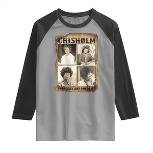 Vintage Shirley Chisholm Unbought And Unbossed Raglan Shirt Womens History Month TS12 Sport Gray Black Print Your Wear