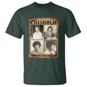 Vintage Shirley Chisholm Unbought And Unbossed T Shirt Womens History Month TS12 Dark Forest Green Print Your Wear