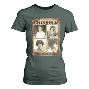 Vintage Shirley Chisholm Unbought And Unbossed T Shirt For Women Womens History Month TS12 Dark Forest Green Print Your Wear