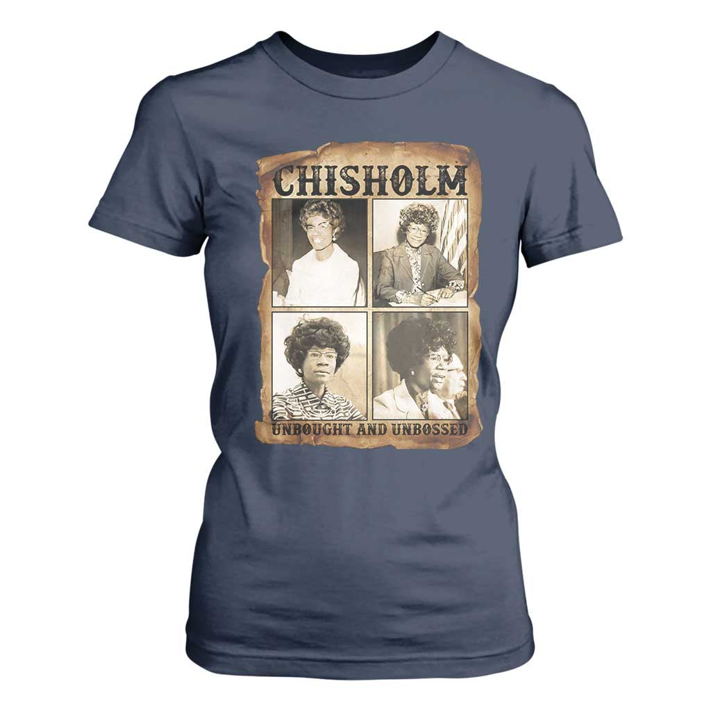 Vintage Shirley Chisholm Unbought And Unbossed T Shirt For Women Womens History Month TS12 Navy Print Your Wear