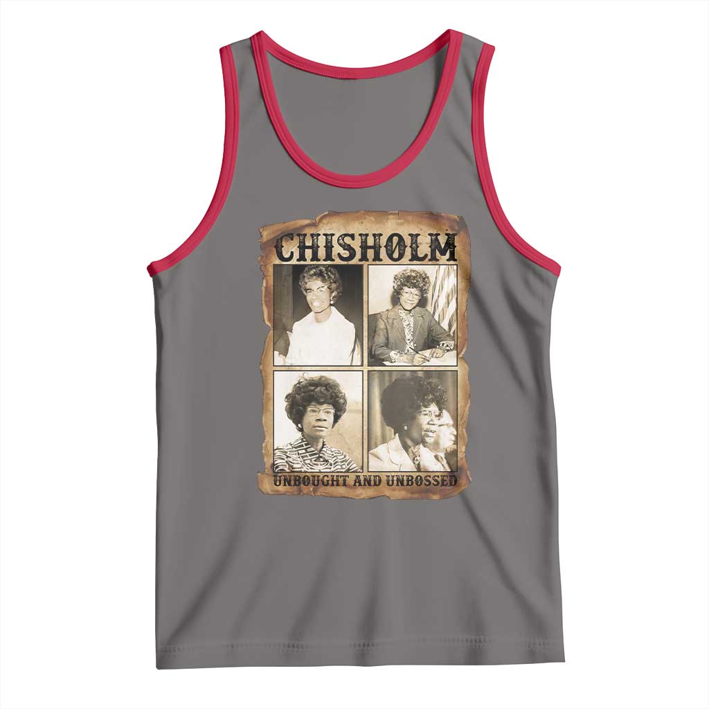 Vintage Shirley Chisholm Unbought And Unbossed Tank Top Womens History Month TS12 Deep Heather Red Print Your Wear