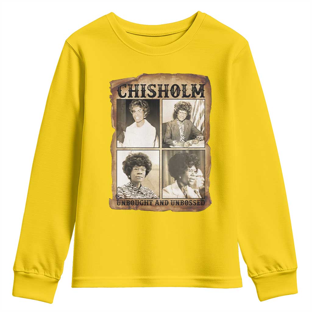 Vintage Shirley Chisholm Unbought And Unbossed Youth Sweatshirt Womens History Month TS12 Daisy Print Your Wear