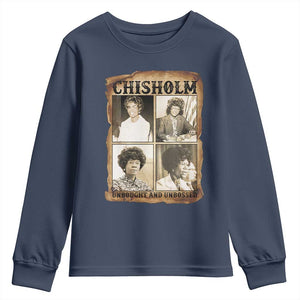 Vintage Shirley Chisholm Unbought And Unbossed Youth Sweatshirt Womens History Month TS12 Navy Print Your Wear