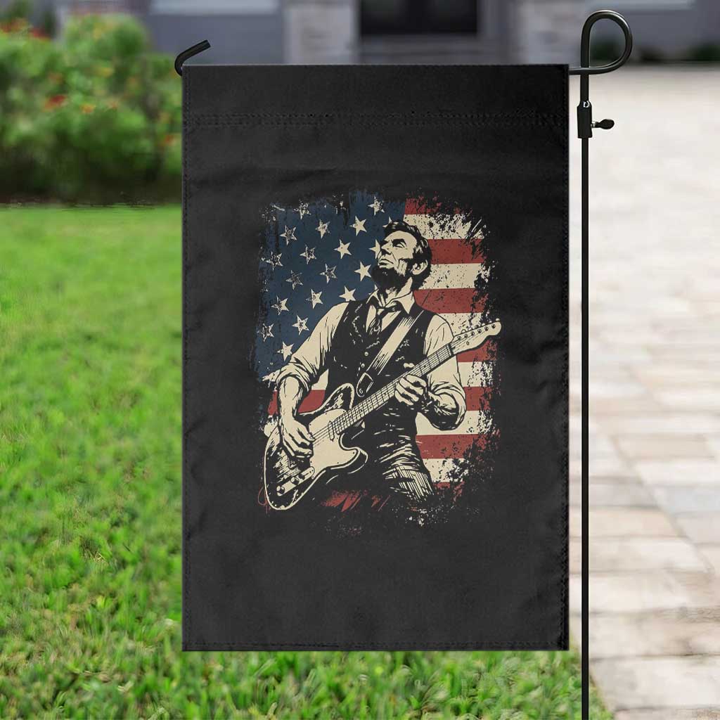 Vintage Abraham Lincoln Playing Electric Guitar Garden Flag Patriotic Rocker Gift TS12 Print Your Wear