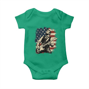 Vintage Abraham Lincoln Playing Electric Guitar Baby Onesie Patriotic Rocker Gift TS12 Irish Green Print Your Wear