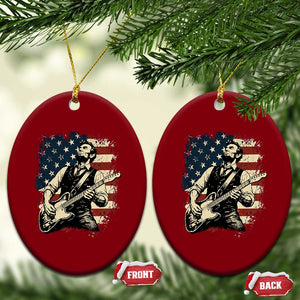 Vintage Abraham Lincoln Playing Electric Guitar Ceramic Ornament Patriotic Rocker Gift TS12 Print Your Wear