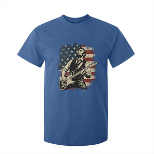 Vintage Abraham Lincoln Playing Electric Guitar T Shirt For Kid Patriotic Rocker Gift TS12 Royal Blue Print Your Wear
