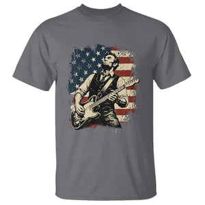 Vintage Abraham Lincoln Playing Electric Guitar T Shirt Patriotic Rocker Gift TS12 Charcoal Print Your Wear