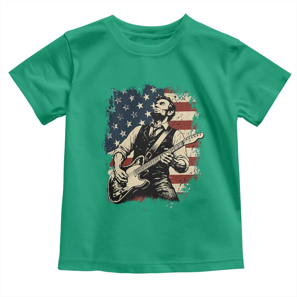Vintage Abraham Lincoln Playing Electric Guitar Toddler T Shirt Patriotic Rocker Gift TS12 Irish Green Print Your Wear