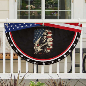 Vintage Abraham Lincoln Playing Electric Guitar Patriotic Fan Flag Rocker Gift