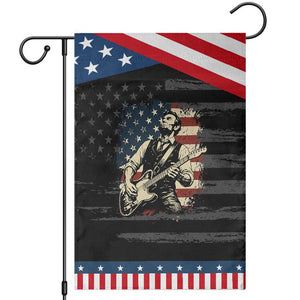 Vintage Abraham Lincoln Playing Electric Guitar Garden Flag Patriotic Rocker Gift TS12 Distressed Black Blue Print Your Wear