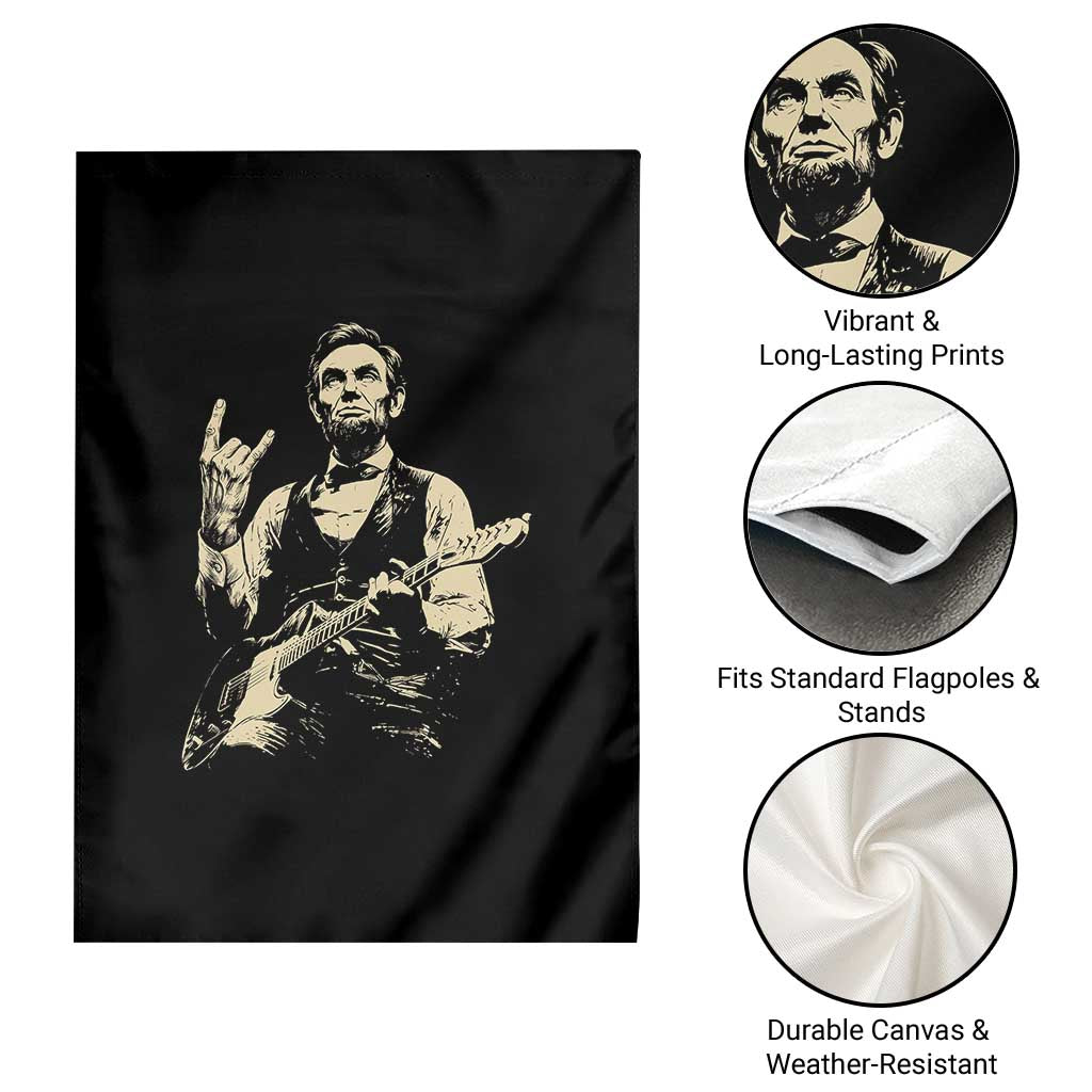 Rock And Roll Abraham Lincoln Playing Guitar Garden Flag Vintage Patriotic Music Gift TS12 Print Your Wear