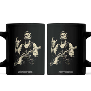 Rock And Roll Abraham Lincoln Playing Guitar Coffee Mug Vintage Patriotic Music Gift TS12 Black Print Your Wear