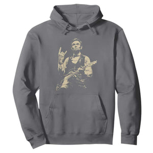 Rock And Roll Abraham Lincoln Playing Guitar Hoodie Vintage Patriotic Music Gift TS12 Charcoal Print Your Wear