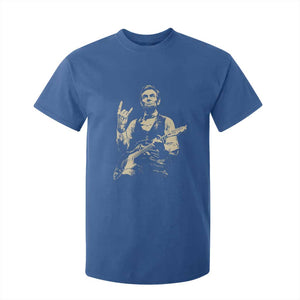 Rock And Roll Abraham Lincoln Playing Guitar T Shirt For Kid Vintage Patriotic Music Gift TS12 Royal Blue Print Your Wear