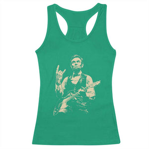 Rock And Roll Abraham Lincoln Playing Guitar Racerback Tank Top Vintage Patriotic Music Gift TS12 Irish Green Print Your Wear