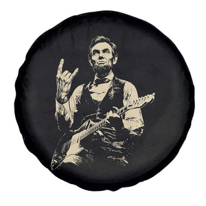 Rock And Roll Abraham Lincoln Playing Guitar Spare Tire Cover Vintage Patriotic Music Gift TS12 Print Your Wear