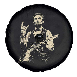 Rock And Roll Abraham Lincoln Playing Guitar Spare Tire Cover Vintage Patriotic Music Gift TS12 Print Your Wear