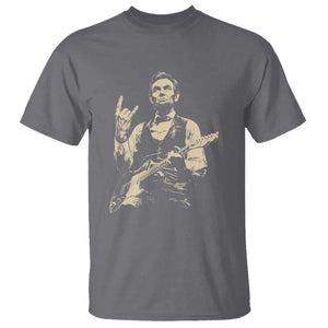 Rock And Roll Abraham Lincoln Playing Guitar T Shirt Vintage Patriotic Music Gift TS12 Charcoal Print Your Wear